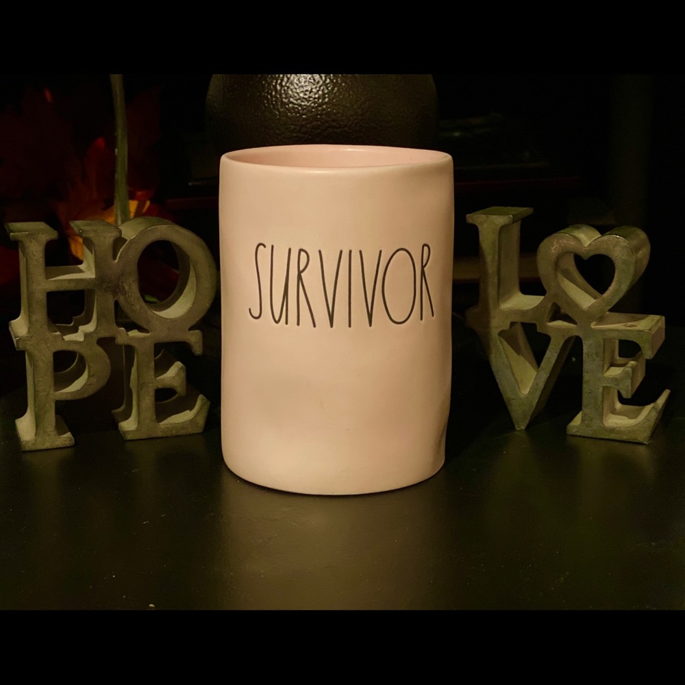 Rae Dunn Fresh Lavender pink “SURVIVOR” candle